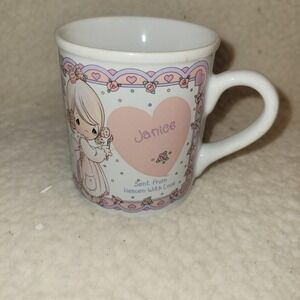 VTG - 1994 Precious Moments "Janice" Coffee Mug Tea Cup - Personalized - CUTE!